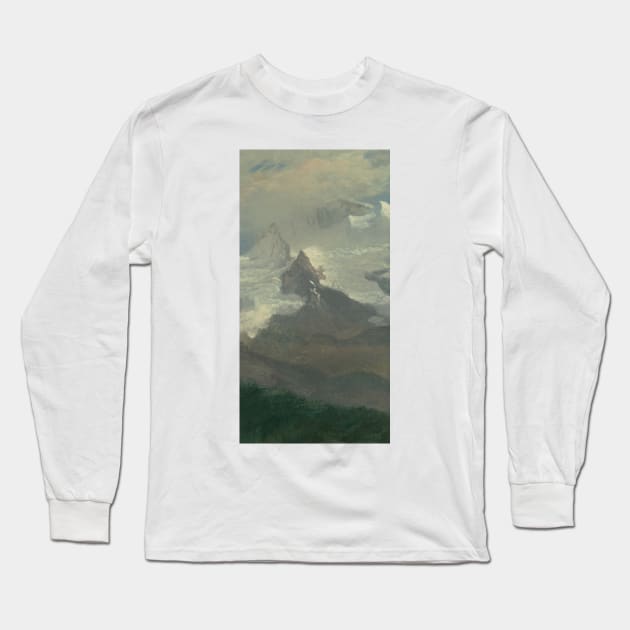Cloud Study with Mountain Peaks by Albert Bierstadt Long Sleeve T-Shirt by Classic Art Stall